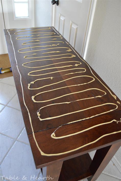 how to cover a table top with sheet metal|diy metal table top pattern.